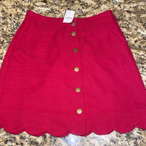 Brand new tags J.Crew Women's Red Button-Front Skirt - Picture 5 of 6